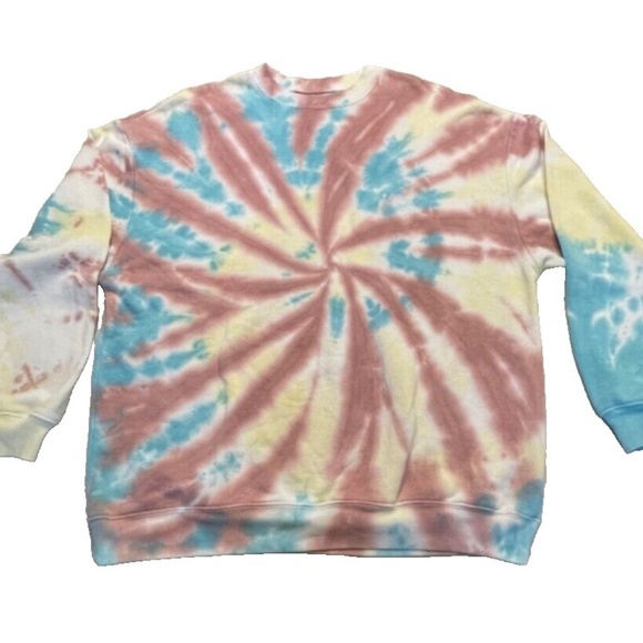So Lounge Life Sweatshirt; Womens Tie Dye Soft Sweatshirt; Multi-colored; Small - Picture 1 of 4